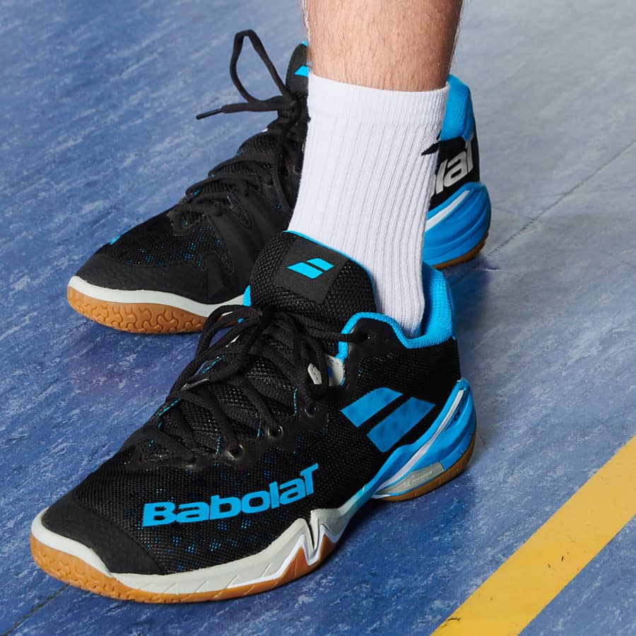 Babolat Shadow Tour Men's Badminton Shoes Athletic Neon Yellow Blue 30S1701235 