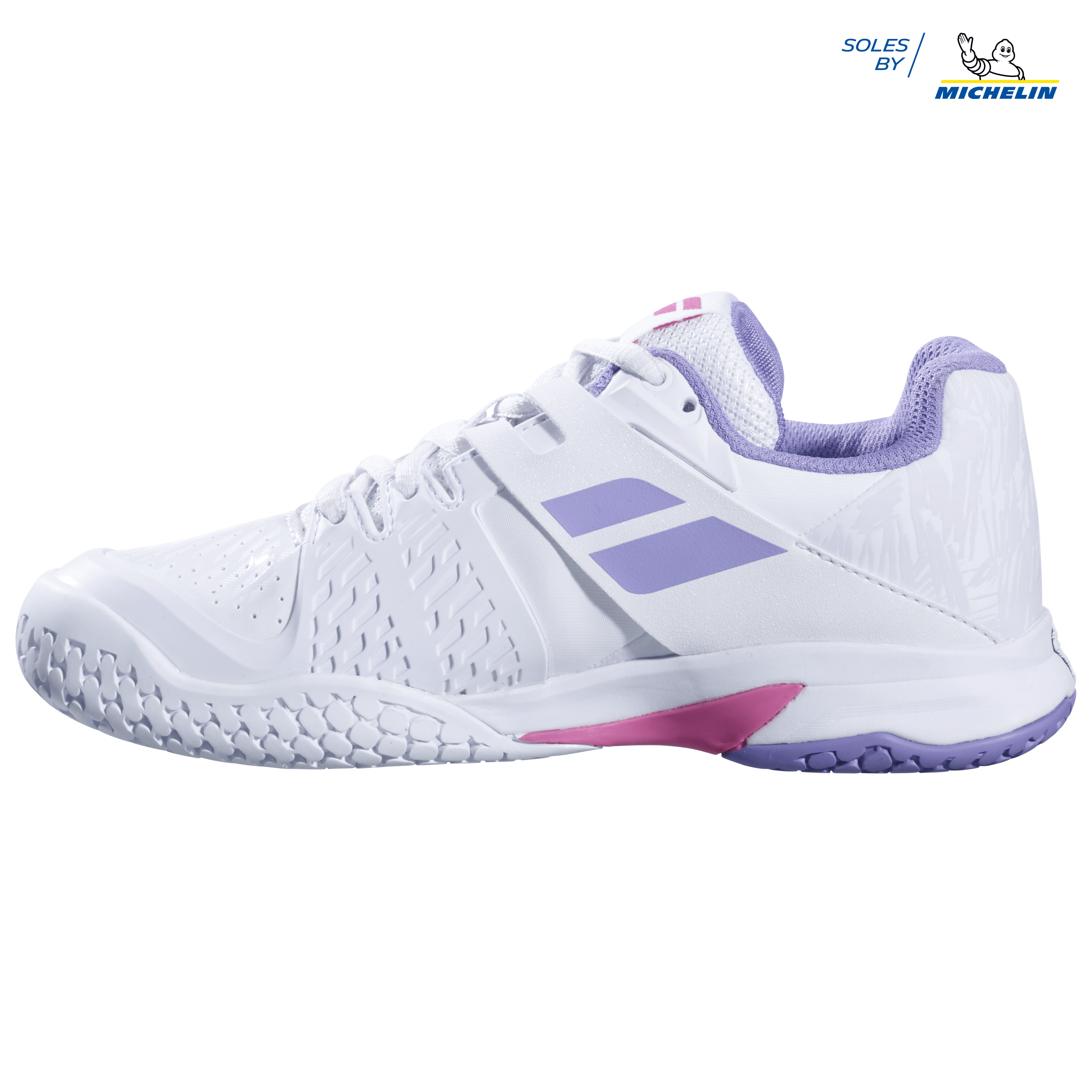  Babolat Women's Propulse Fury All Court Tennis Shoes, White  Purple (US Size 6)